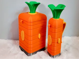 胡萝卜录音笔马克笔笔筒 10x10cm版本 带调色盘和笔架 可手提侧背