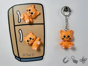 Flexi Cat – Magnet & Keychain