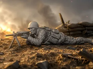 WWII Machine Gunner Prone