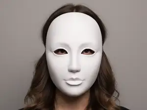 Realistic White Face Mask / Cosplay Prop