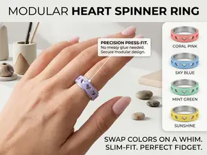 HeartSpin Fidget Ring – 3-Part Press-Fit