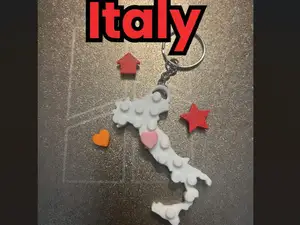 Italy Block Brick Keychain with Heart