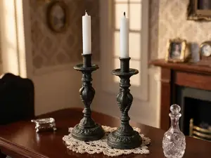 Candlesticks with candles
