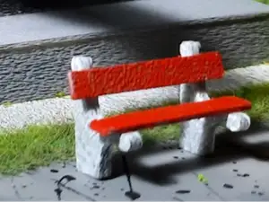 Retro concrete bench 1/72 scale model