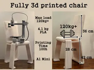 Full-Size 3D Printed Chair, Modular and Stylish