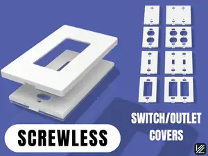 SCREWLESS Light Switch Cover, Outlet Cover, Blank