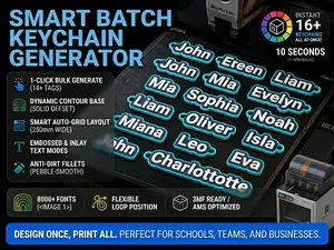 [English & Arabic] Smart Batch Keychain Generator