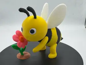 Cute Chibi Bee Smelling a Flower