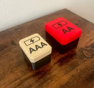 AA and AAA Battery Storage Boxes with a Snap Lid