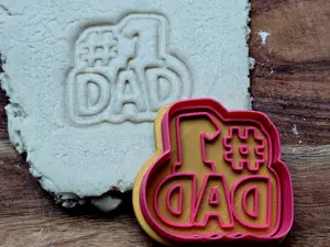 Number 1 DAD Father Gift Cookie Cutter Stamp