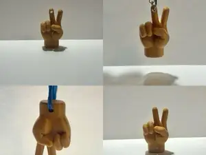 Peace sign fingers - key chain or car mirror