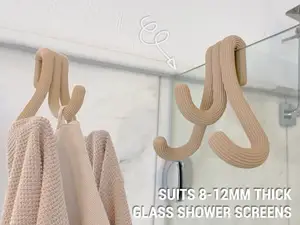 Shower Screen Towel Hook - 3 Towels