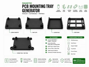 Parametric PCB Mounting Tray Generator - OpenSCAD