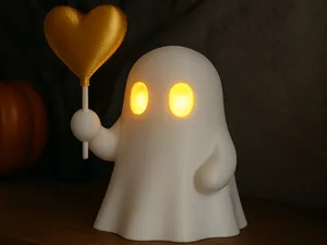 Cute ghost with a Balloon Heart Halloween
