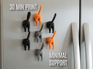 Low Poly Cat Booty Magnet