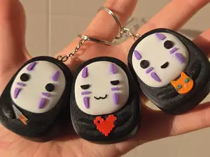 No Face Kaonashi Faceless clicker keychain