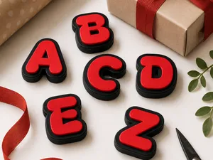Zweifarbige Buchstaben mit glatter Oberfläche