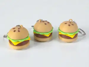 Mini Burger Keychain – Cute Multi-Color Design