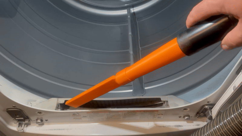 Dryer Lint Trap Vacuum Attachment and Extension
