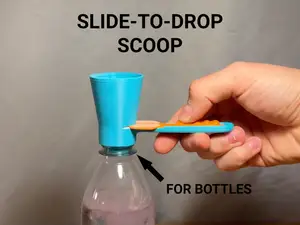 Slide-to-Drop Powder Scoop for Bottles