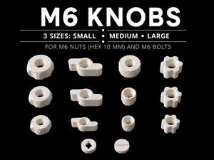M6 Knobs 10mm Hex – 4 Styles 3 Sizes