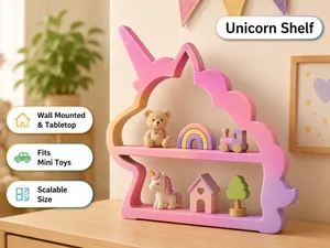 Unicorn Shelf Buddy – Wall & Tabletop Kids Shelf