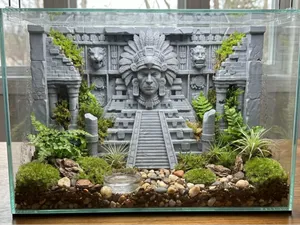 Ancient Mayan Ruin-Terrarium & Aquarium Background