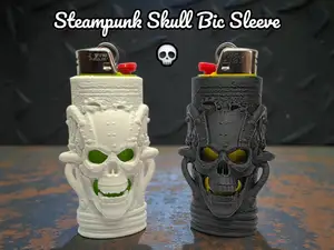 Steampunk Skull Bic Sleeve