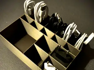 Storage organizer box for charger cable