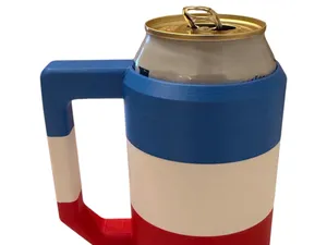12 oz can mug Red White and Blue