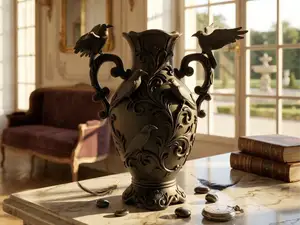 Baroque Raven Vase - The Omen’s Vessel