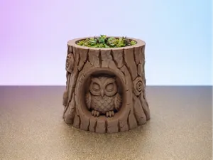 Eulenstumpf "Moosblick" Mini Wald Pflanztopf