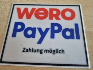 Bezahlen mit Wero oder PayPal Schild