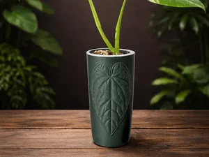Vase / Pflanztopf mit Anthurium-Design