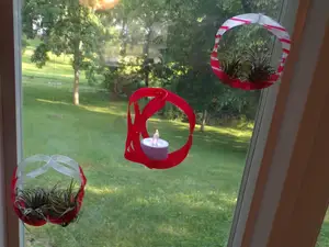 Oval Suncatcher Hanging Air Plant Votive Holder