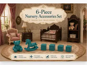 Victorian Dollhouse Toy Set – 6 Pieces