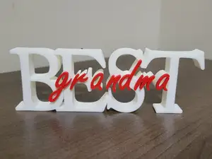 Dual-Color "Best Grandma" Text Standee