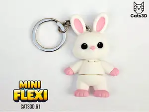 Easter Bunny Mini Flexi Keychain