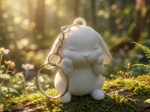 Chubby Kawaii Rabbit Keychain/Figurine
