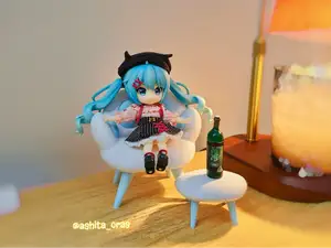 Cute Paw Armchair & Ottoman Set for Doll House