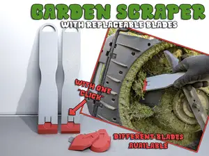 Lawnmower cleaning scraper with replaceable blades