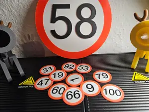 Birthday sign 1-100 - Traffic sign