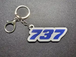 Boeing 737 Aviation Keychain (Logo on Back)