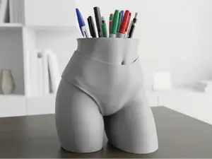 Female hips as a pencil holder or vase
