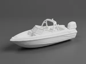 Detailed Miniature Motorboat Model
