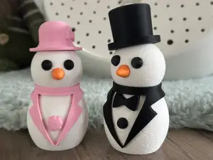elegantes Schneemann Schneefrau Set Mr & Mrs