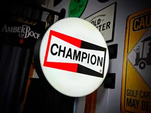 CHAMPION ~ 2-Sided Gas Station Lightbox Sign