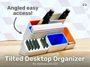 Tilted Desktop Organizer (minimal, modern colorful