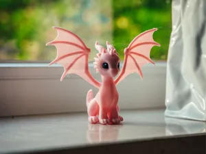Whimsical Pink Dragon