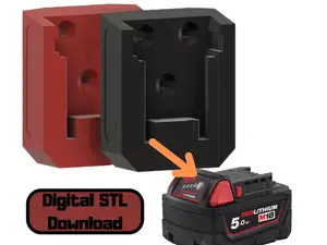 Milwaukee M18 Battery Holder STL | Wall Mount